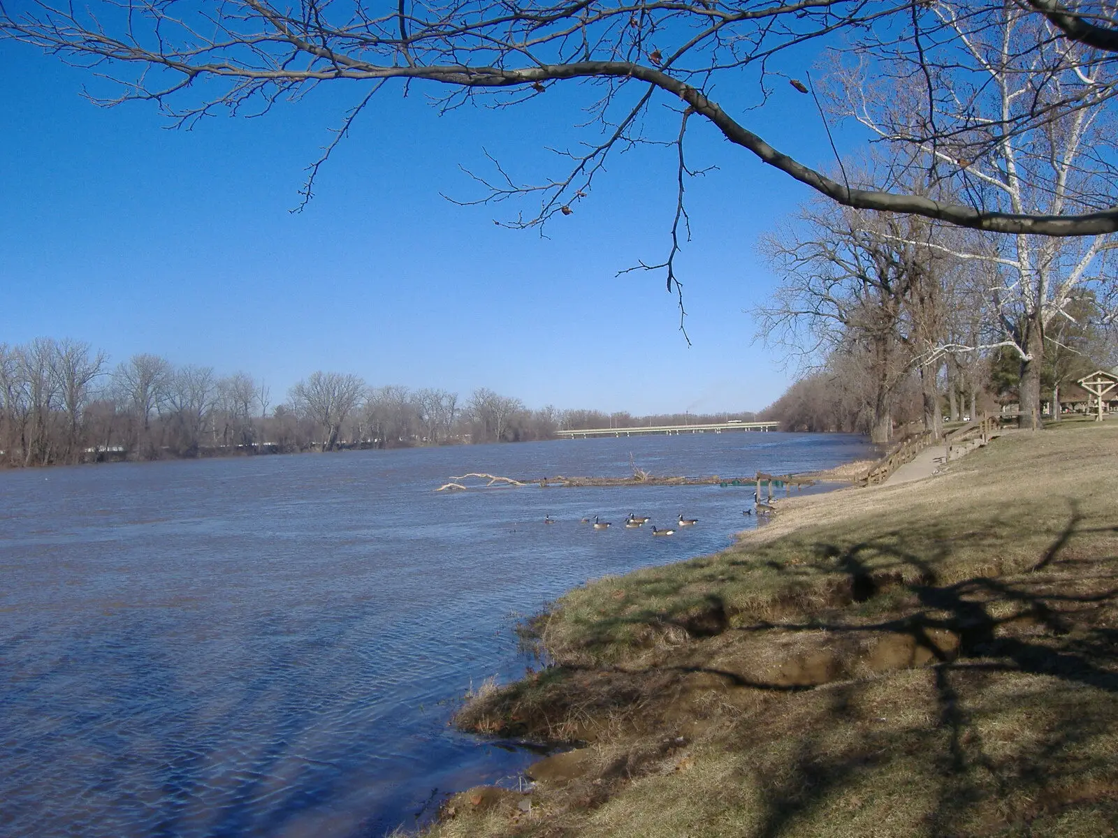 Wabash River looking upstream from Fairbanks Park, Terre Haute
