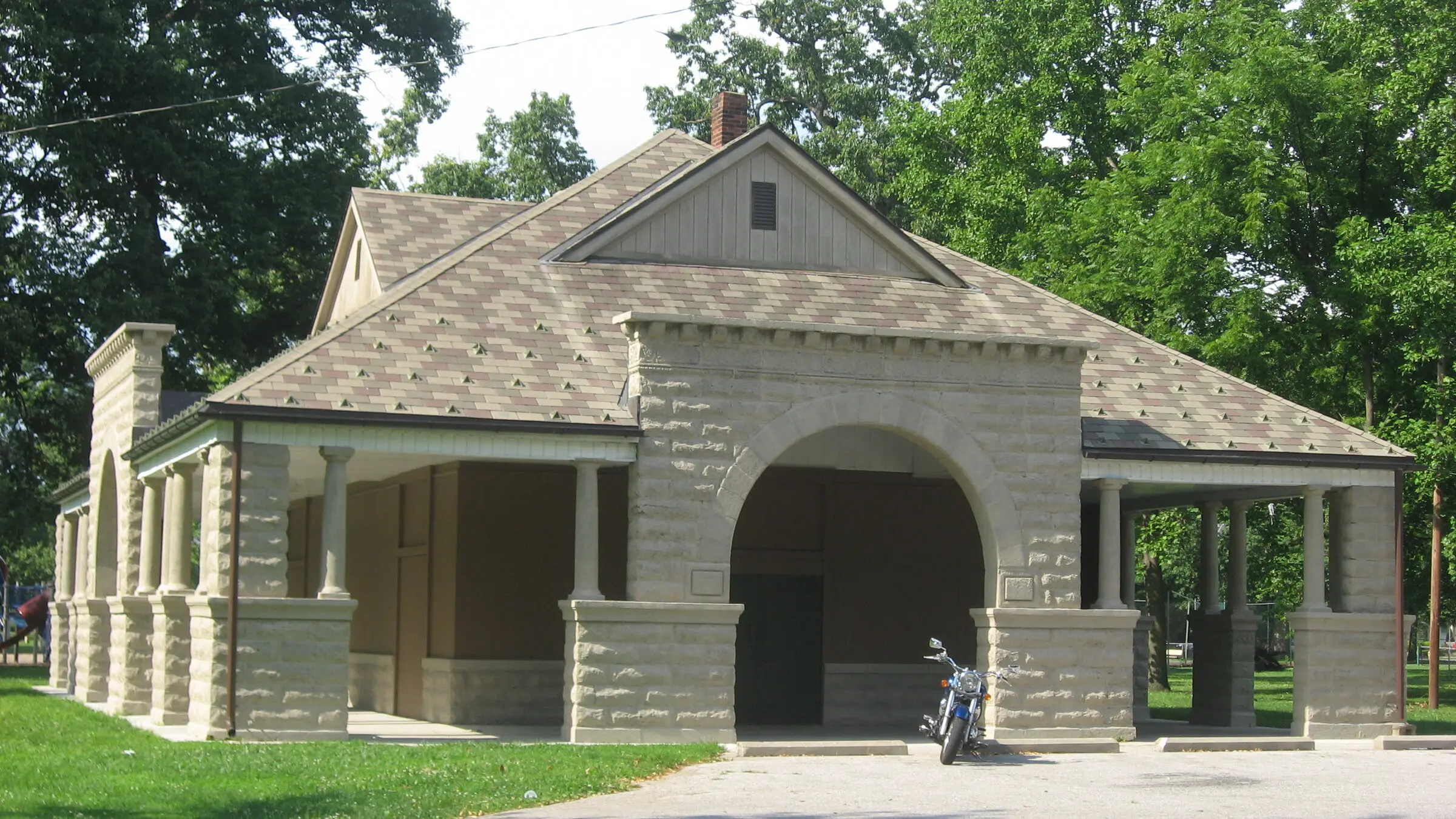 South side of the 1894 pavilion, Collett Park, Terre Haute (NRHP-listed with the park)