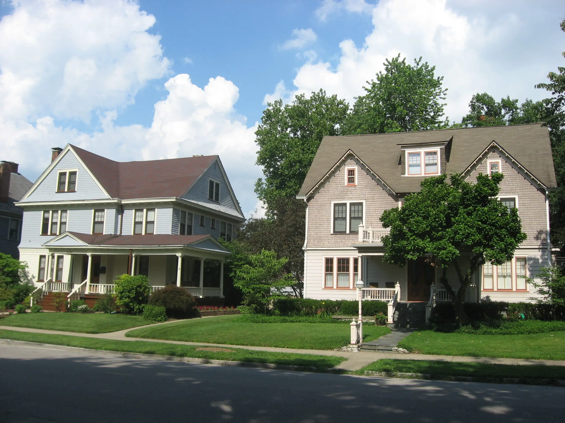 Houses on the east side of the 2200 block of North Ninth Street, Collett Park Neighborhood Historic District, Terre Haute