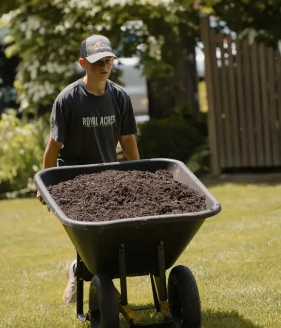 Royal Acres treating a lawn